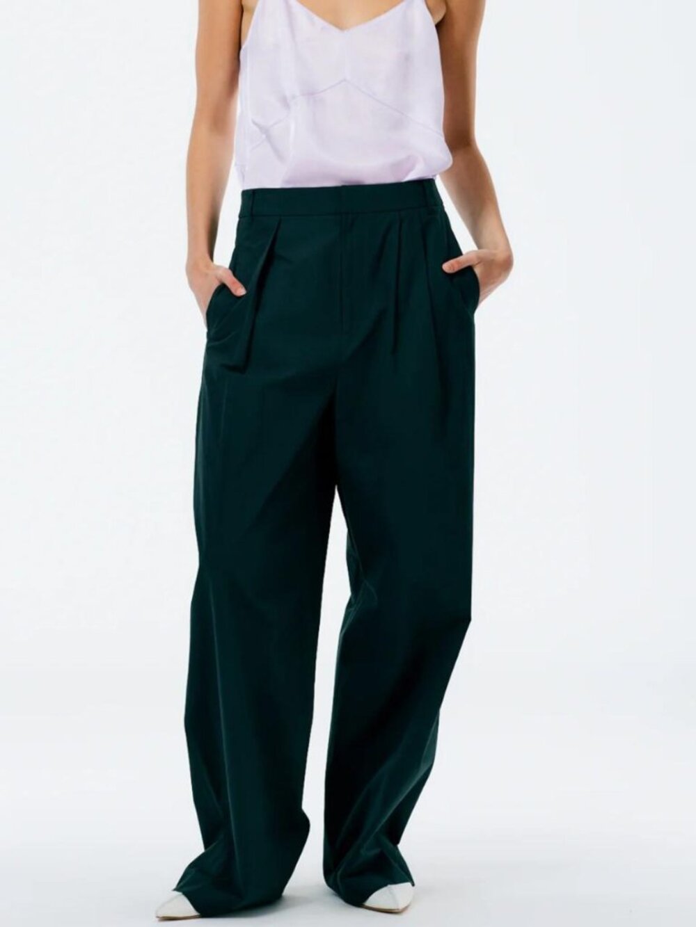 Tibi Arun Suiting Asymmetrical Pleat Stella Pant